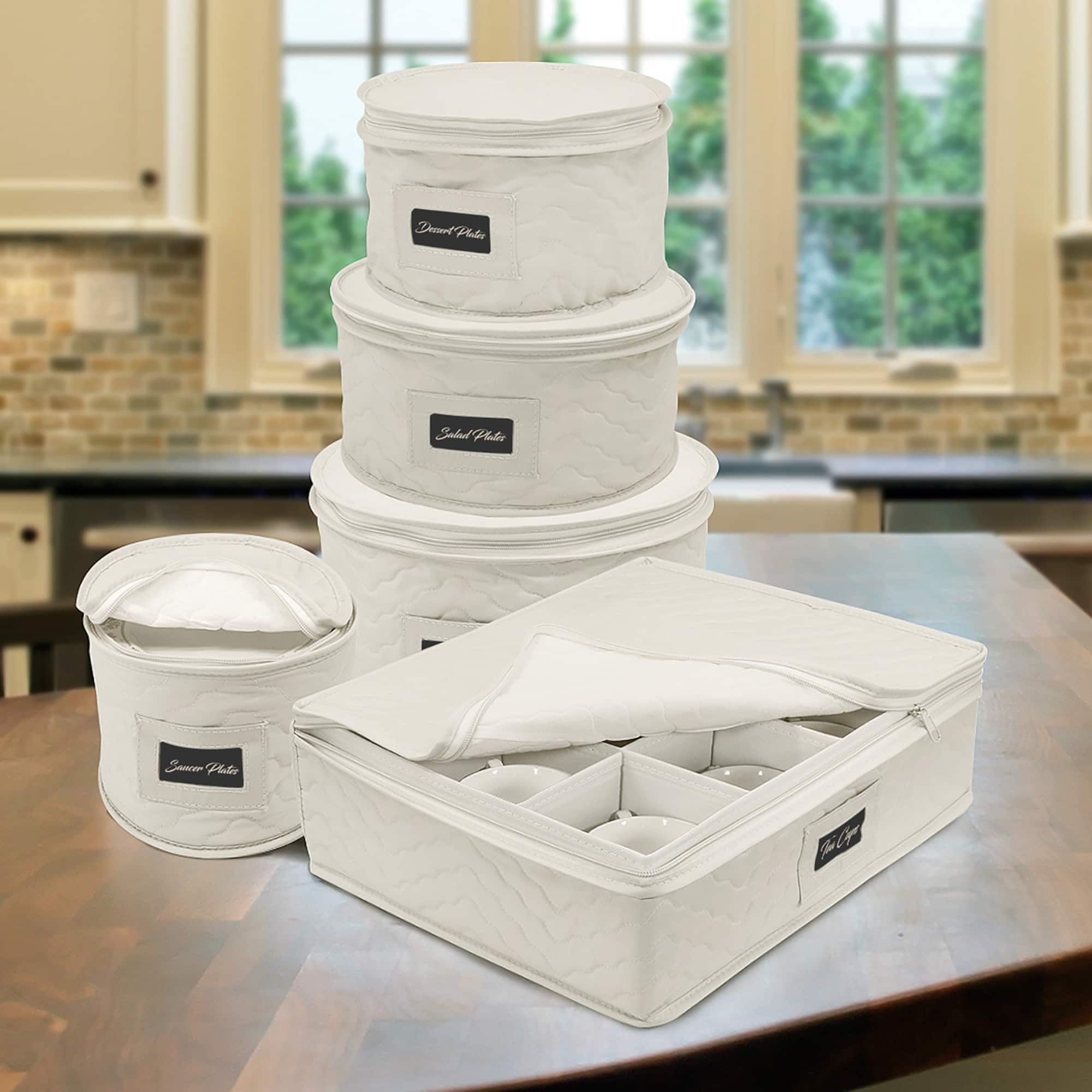 Sorbus 5-Piece Dinnerware Storage Set